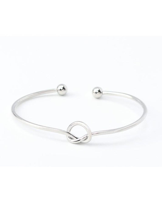 Knot Shaped Silver Plated Bracelet--Techmanistan-My Store