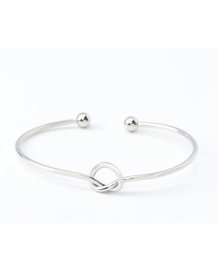Knot Shaped Silver Plated Bracelet--Techmanistan-My Store