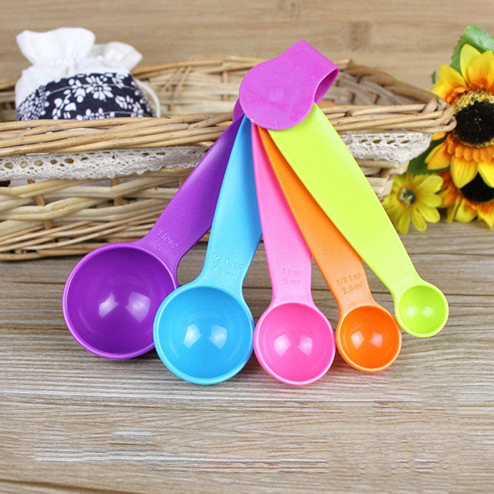 Set of 5 - Plastic Kitchen Baking Measuring Spoons - Random Color My Store
