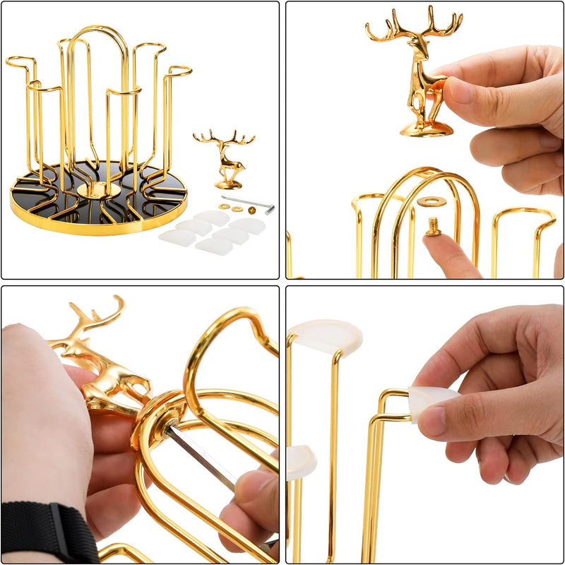 Rotating Bottle Drying Rack Glass Cup Holder Techmanistan