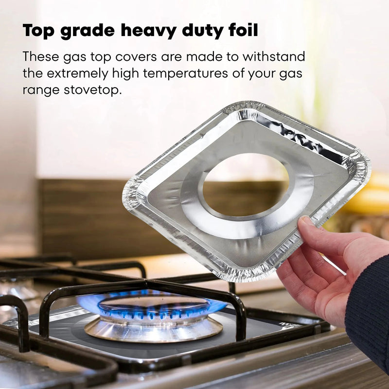 Pack of 10 - Disposable Aluminum Foil Round Gas Stove Burner Covers Techmanistan