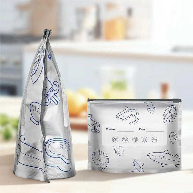 Reusable Aluminium Foil Food Storage Bags with Zip Lock — 10 Piece