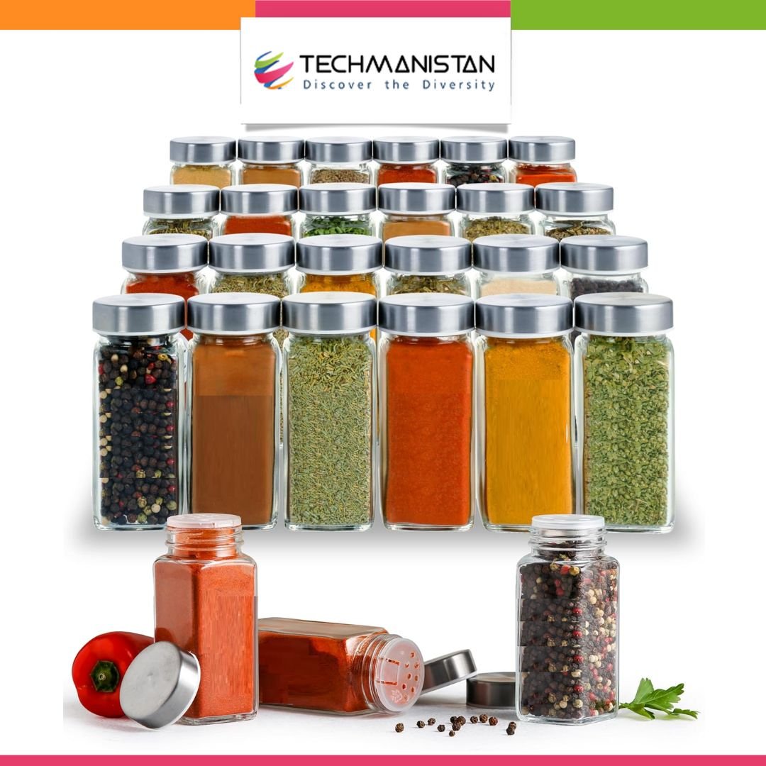 120ml Salt & Pepper Glass Spices Jars - Techmanistan in Pakistan