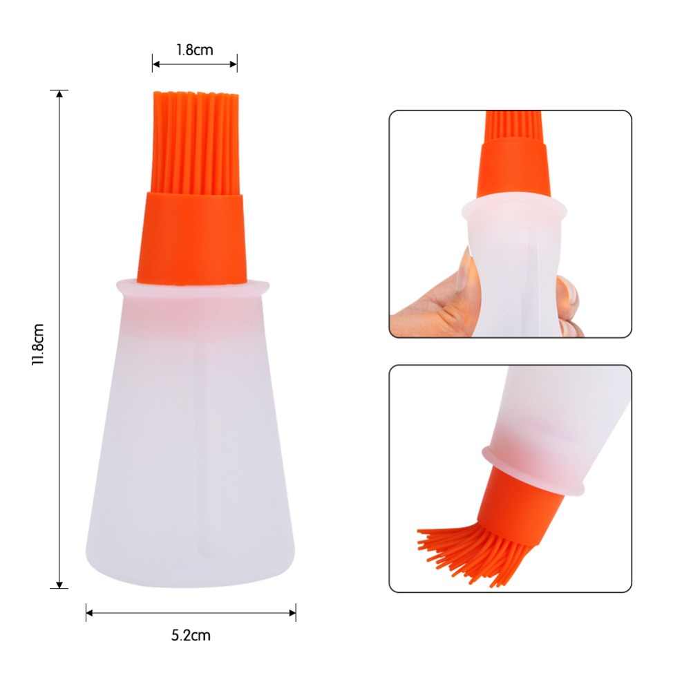 Random Color Silicone Oil Bottle With Brush, Silicon Oil Brush With Bottle, Pastry Brush Sauce Bottle Brush, Fryer My Store