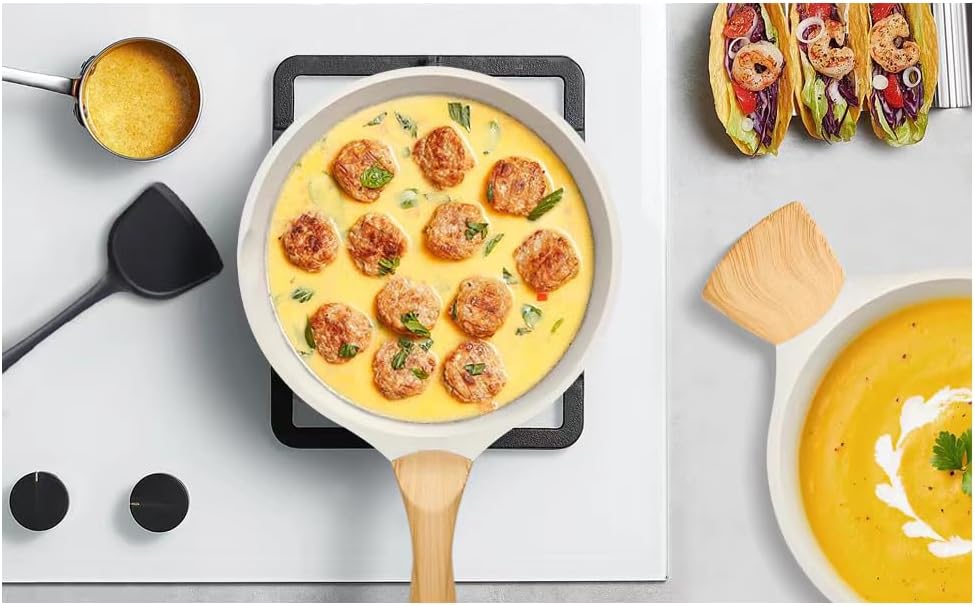 14 - Piece Nonstick Coating Pots and Pans Set with Lids - Techmanistan in Pakistan