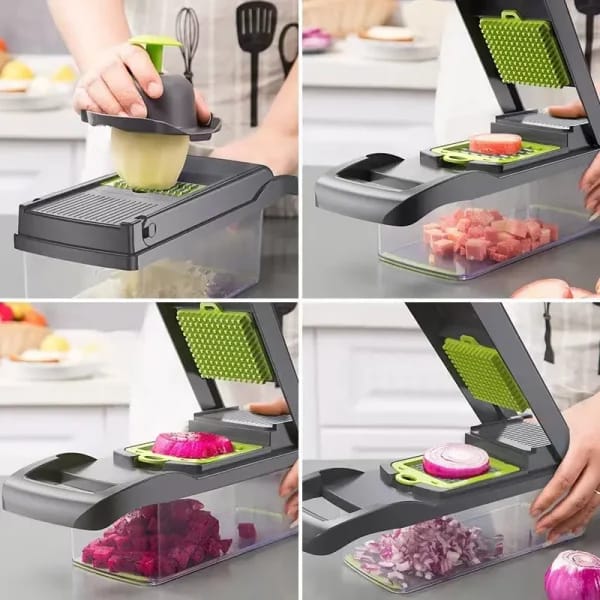 16 in 1 Handheld Press Cutter Nicer Dicer - Techmanistan in Pakistan