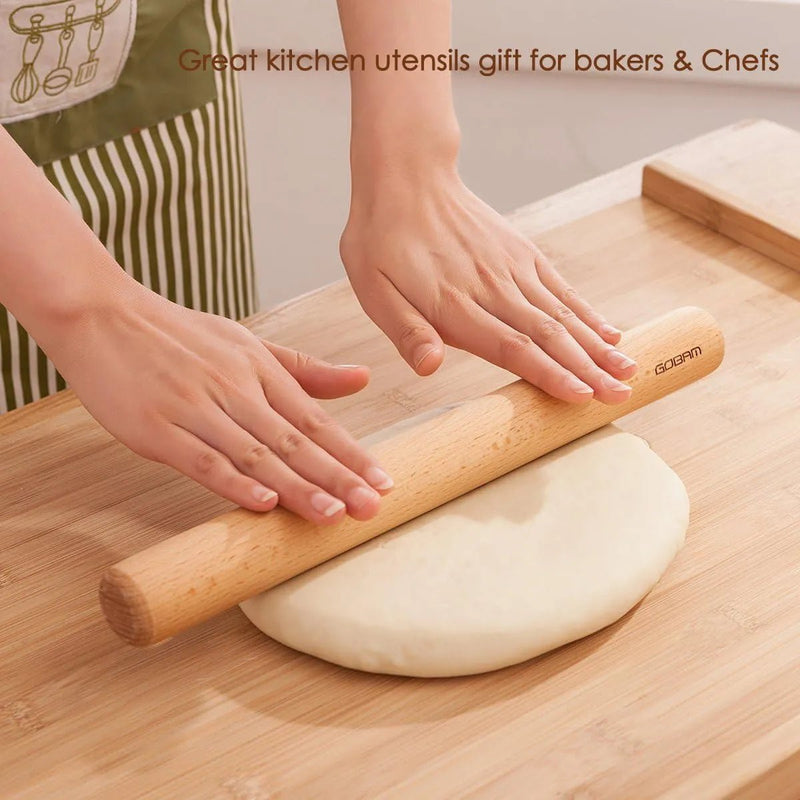 16 - Inch Long Wooden Rolling Pin Dough Roller - Techmanistan in Pakistan