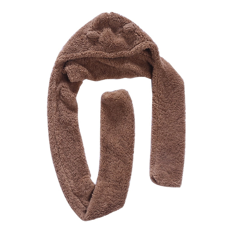 Brown scarf with hood on a white background