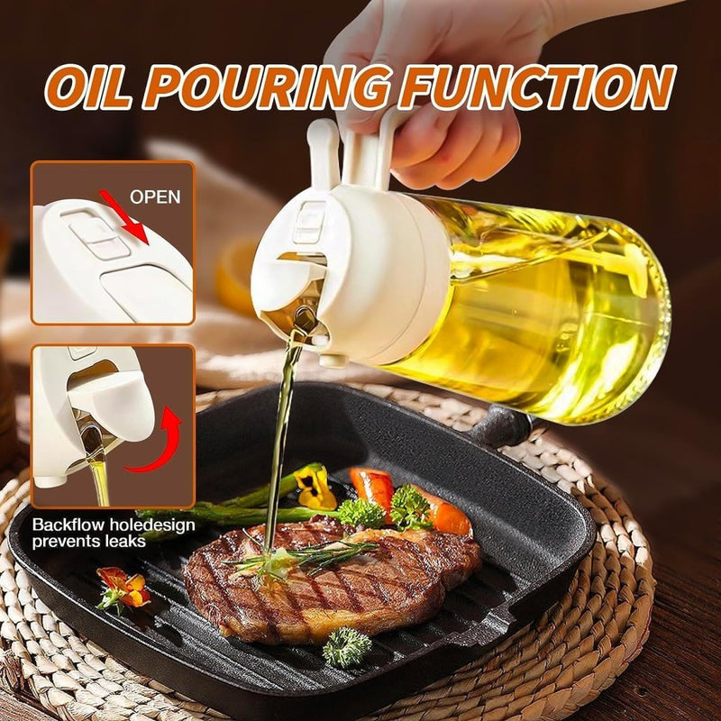 2 in 1 Oil Sprayer and Dispenser Bottle - 500ml - Techmanistan in Pakistan