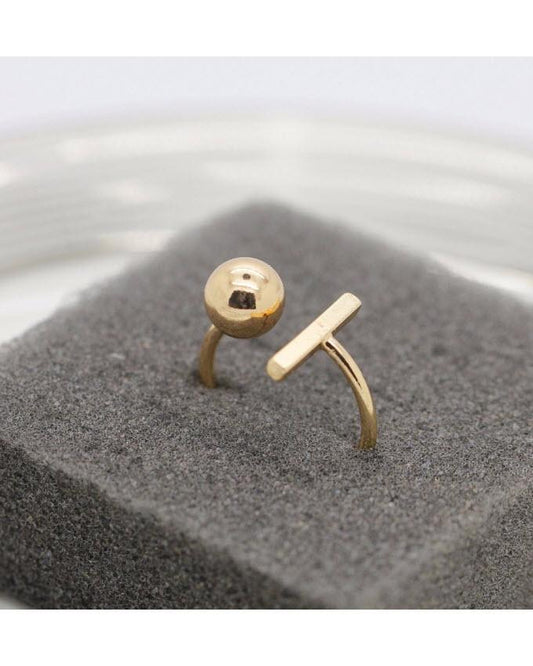 Gold Bar with Ball Ring--Techmanistan-My Store