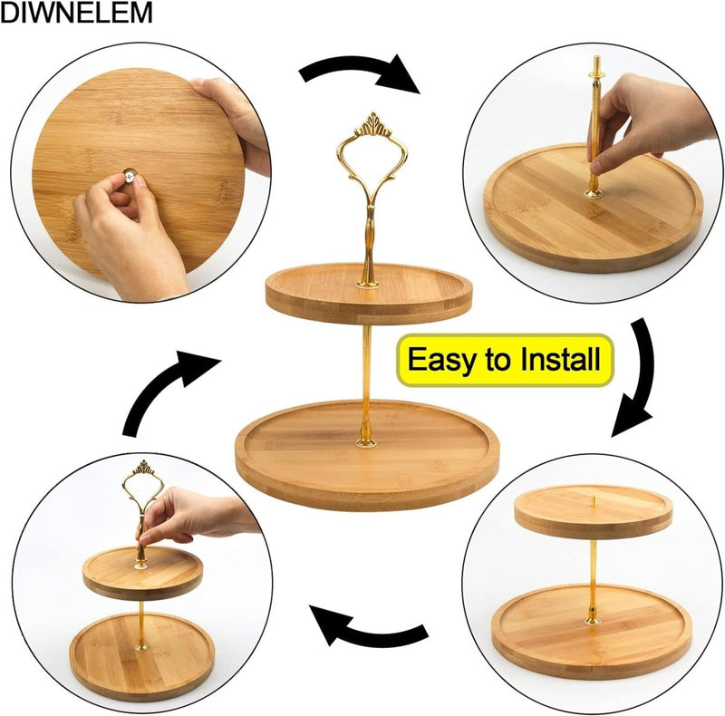 2/3 Tier Wooden Cupcake Stand - Techmanistan in Pakistan