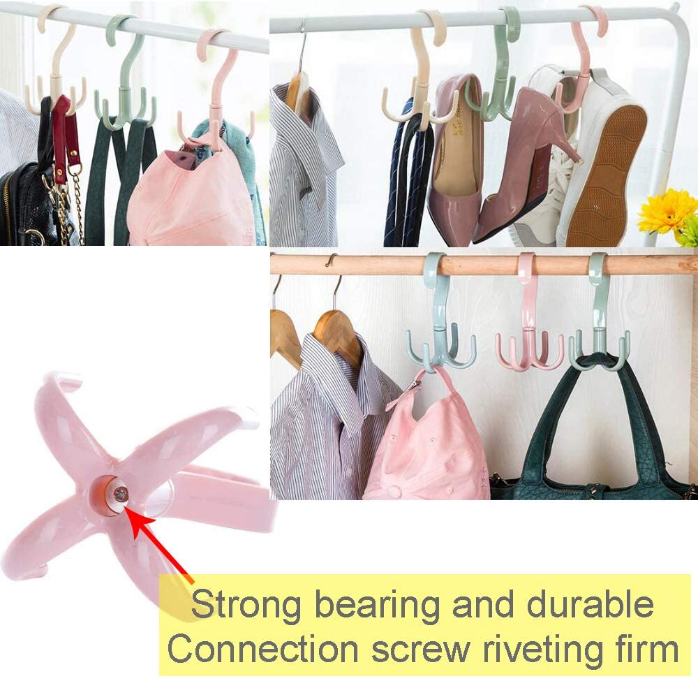 Random Color - 360° Rotating 4 Hooks Hanger, Multipurposed Hanger With 4 Claws My Store