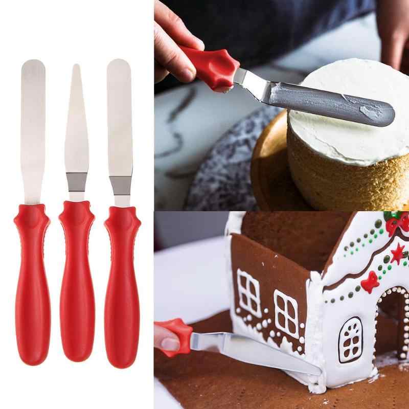 Set of 3 - Stainless Steel Cake Cream Knife Spatula for Cake Smooth Icing Frosting Spreader Fondant Pastry Cake My Store