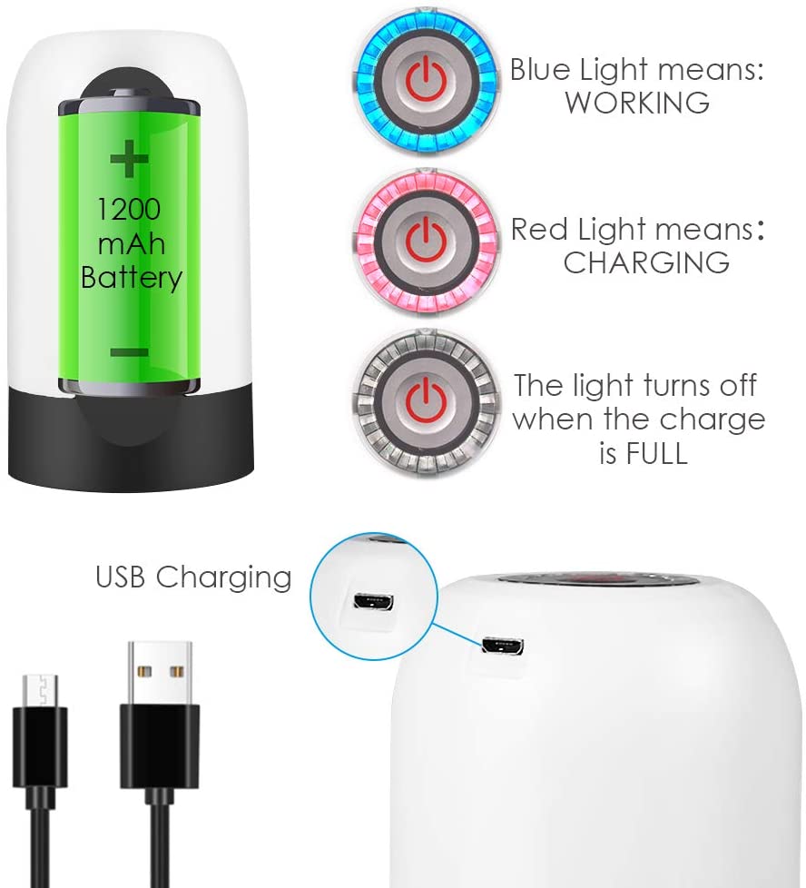 USB Charging Drinking Portable Water Bottle Pump, Automatic Water Dispenser Pump Switch for Universal Gallon Bottle My Store