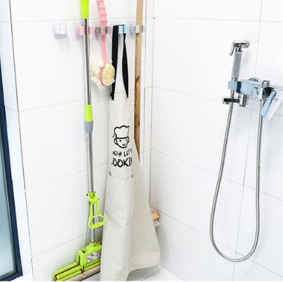 Random Color Self Adhesive Wall Mounted Mop Holder My Store