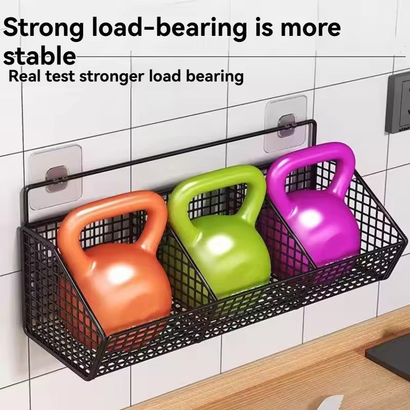 3 Grids Wall Mounted Metal Wire Storage Basket - Techmanistan in Pakistan