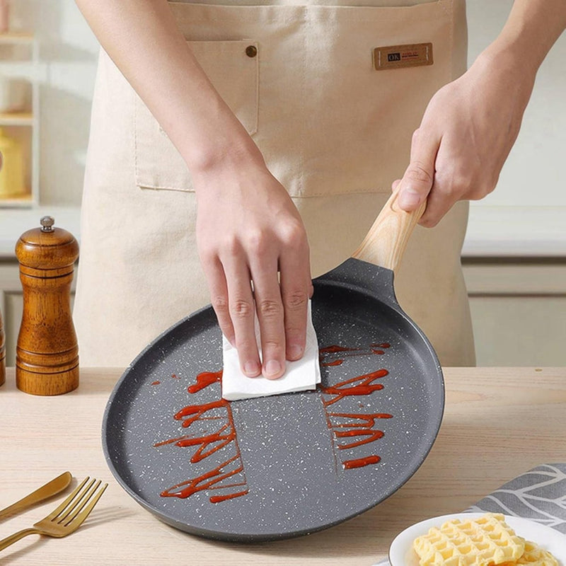30cm Non Stick Tawa with Wooden Handle - Techmanistan in Pakistan
