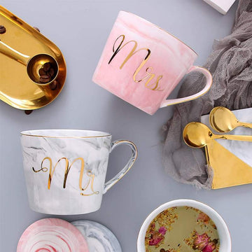 Mr. & Mrs. Marble Pattern Mug Techmanistan