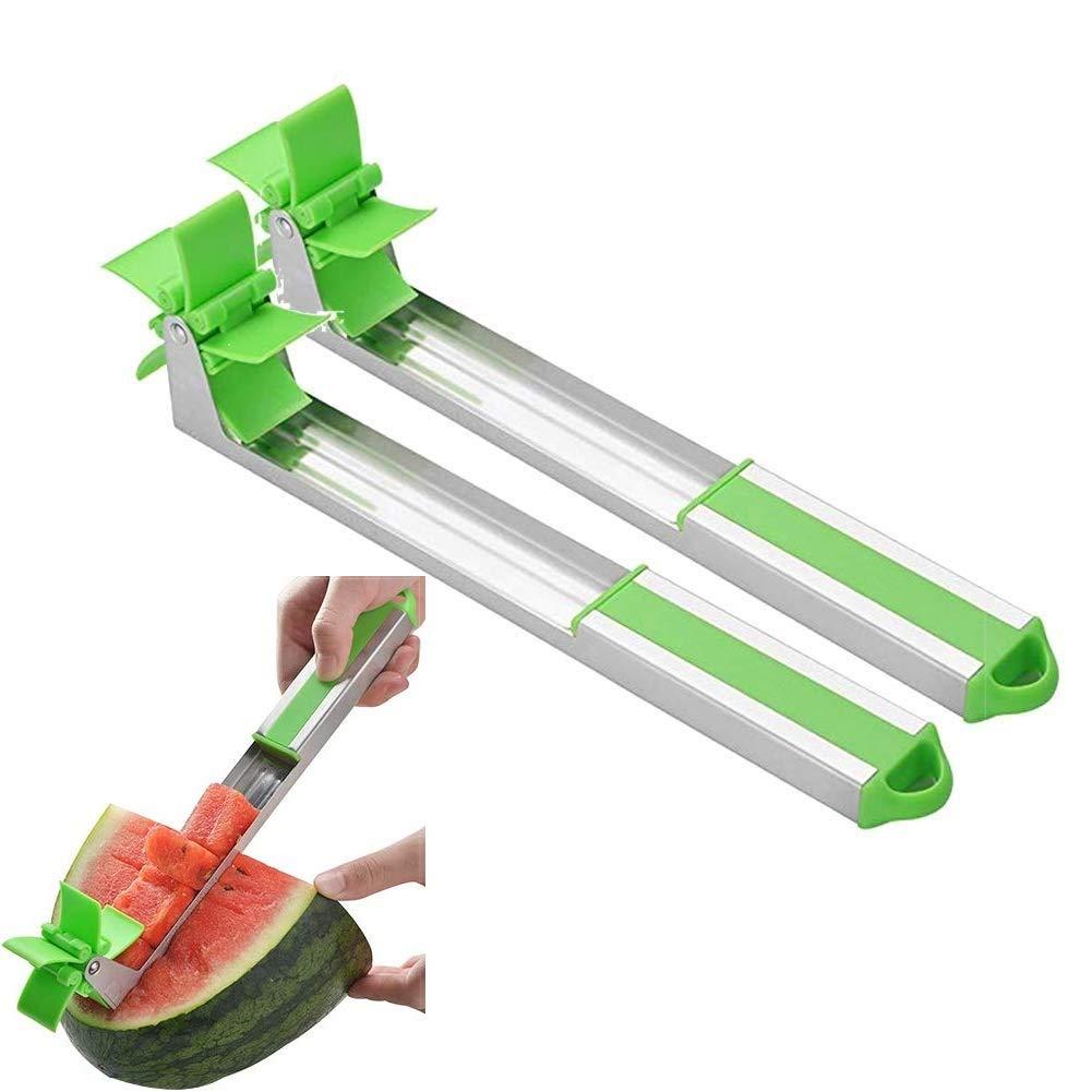 Watermelon Slicer Cutter Stainless Steel Cutter Tongs Corer Fruit Vegetable Tools Kitchen Gadgets - Techmanistan