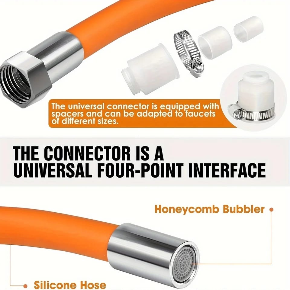 360° Flexible Extension Adjustable Faucet Sprayer - Techmanistan in Pakistan