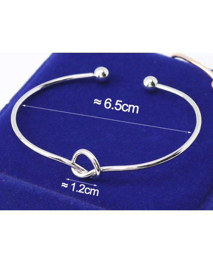 Knot Shaped Silver Plated Bracelet--Techmanistan-My Store