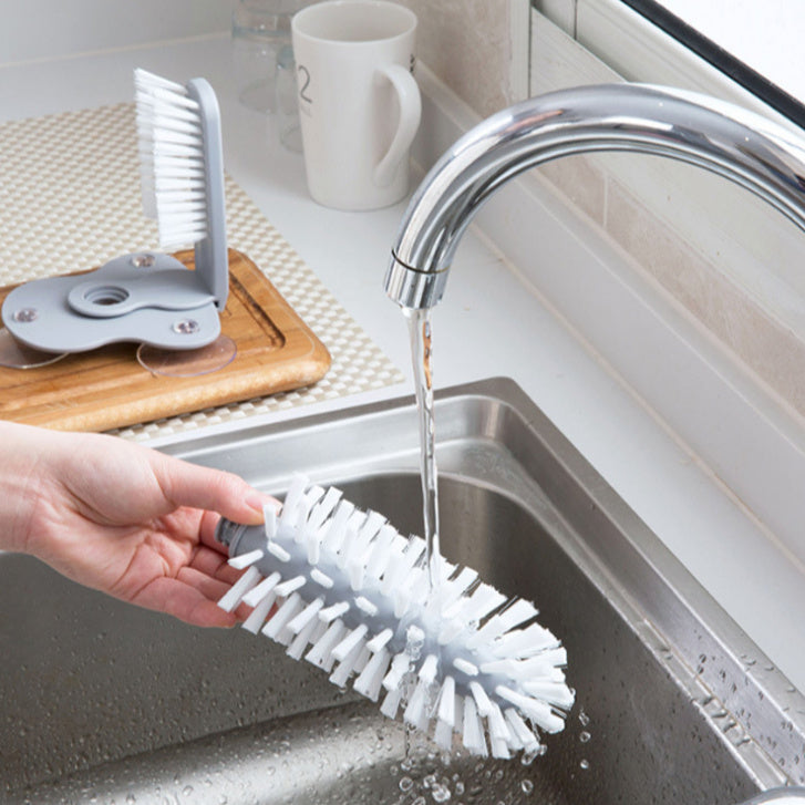 Wall Lazy Glass Washer Double Sided Bristle Brush Bottle Cleaning With Suction Cups - 17.5 x 14 cm My Store