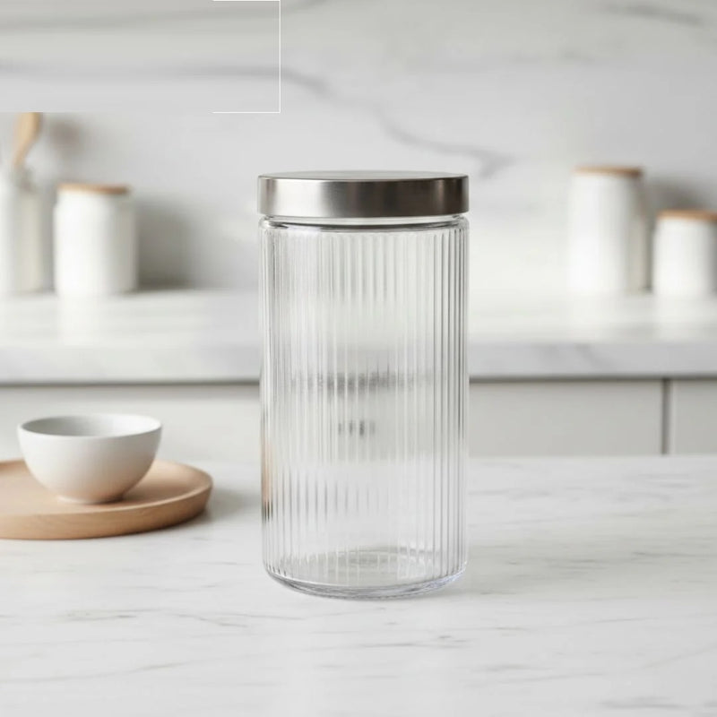 Clear Glass Storage Jar – Airtight Kitchen Jar