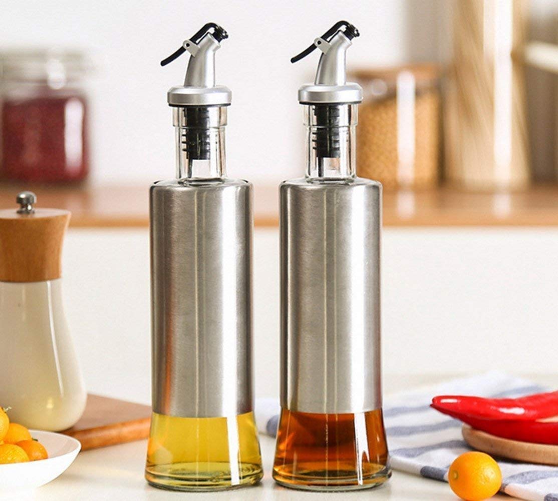 Stainless Steel Glass Oil Dispenser Bottle My Store