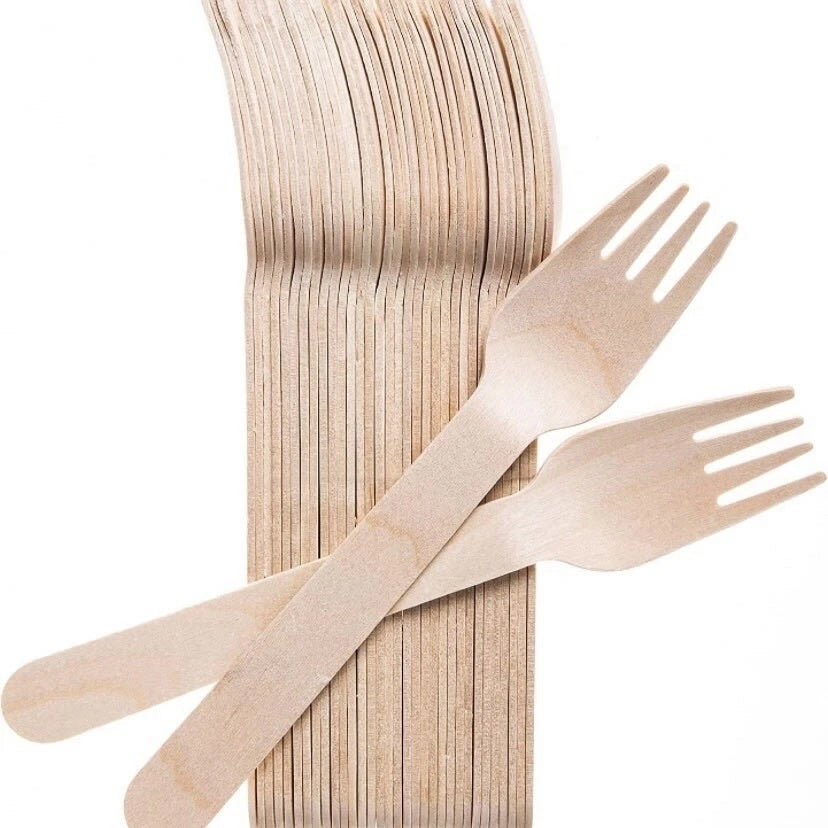 Pack of 36 - Disposable Wooden Forks Techmanistan