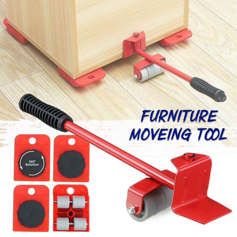 5 Pcs 360 Degree Rotating Furniture Moving Wheels with Wheel Bar - Techmanistan in Pakistan