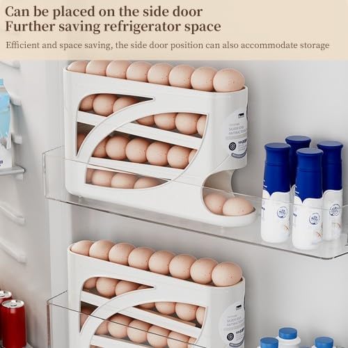 4Tier Eggs Dispenser, Egg Rolling Fridge Organizer