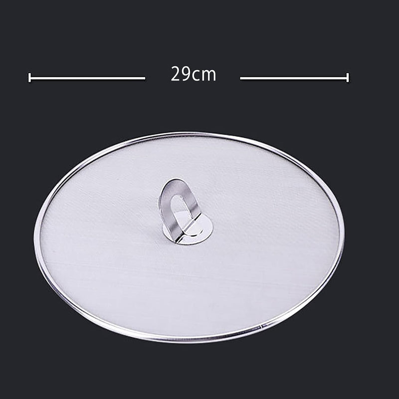 Fine Mesh Splatter Screen with Fold-Flat Knob – 29cm Stainless Steel Oil Splash Guard