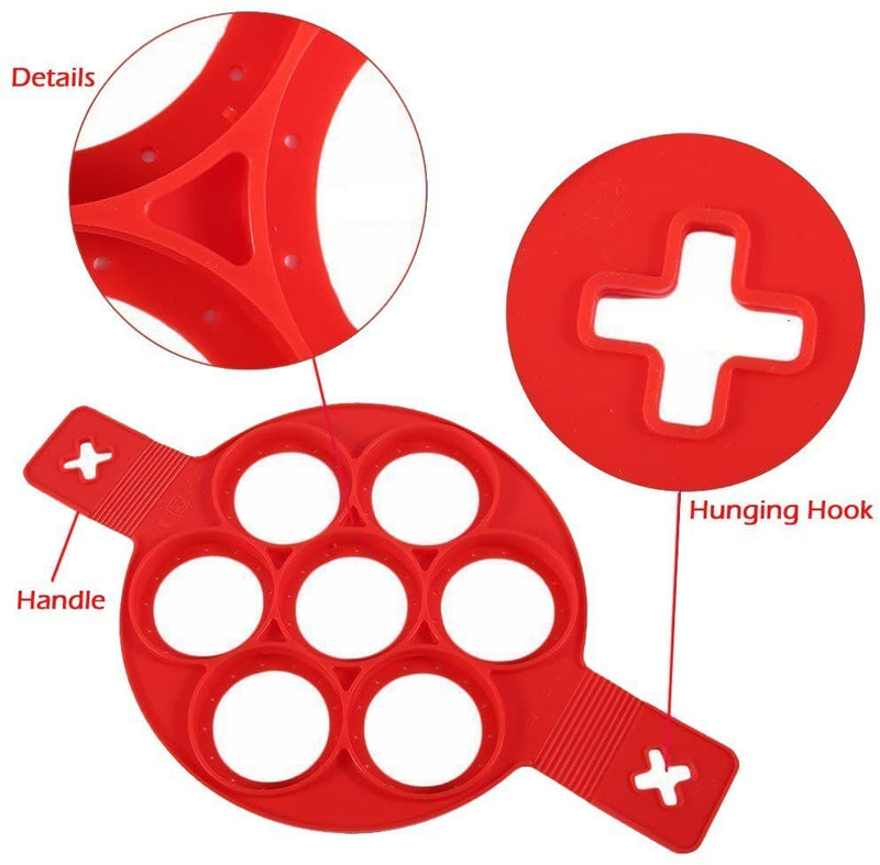 7-Cavity Silicone Pancake Mold Techmanistan