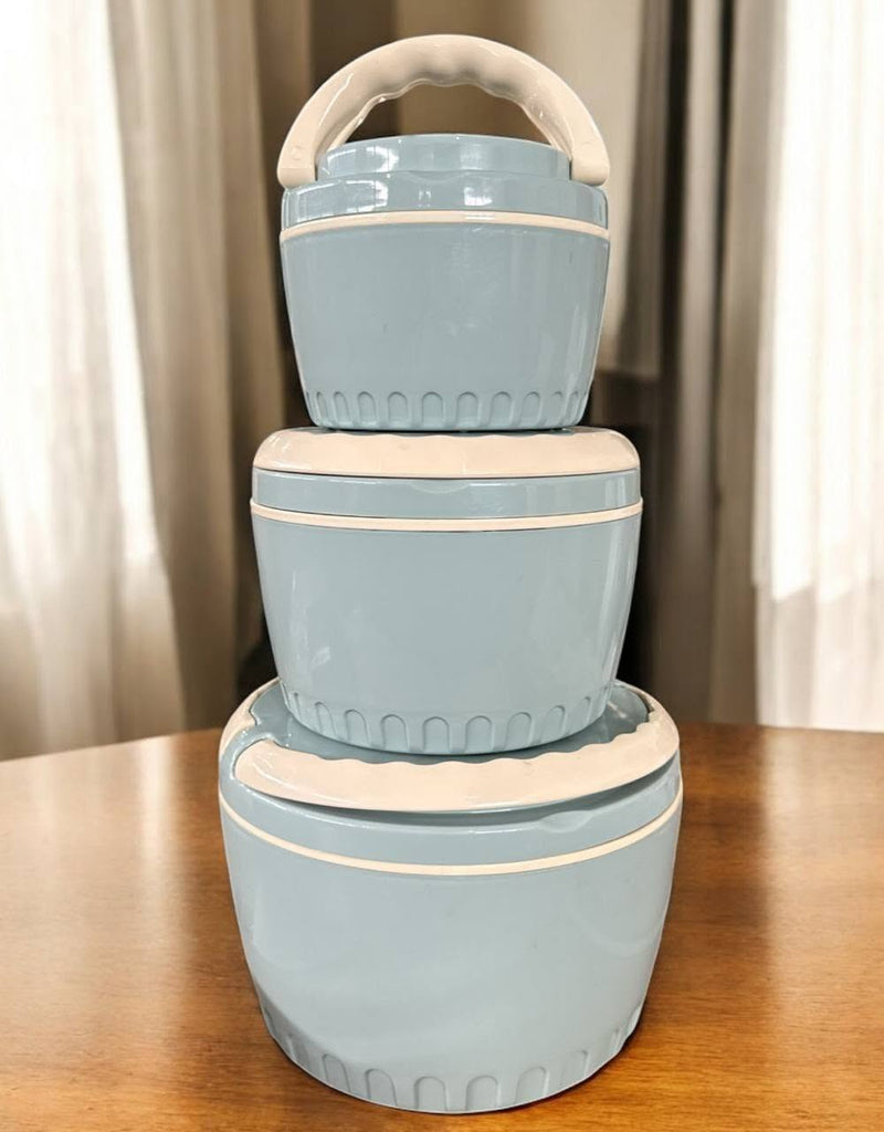 3PC Stainless Steel Interior Insulated Luxury Food Warmer Set