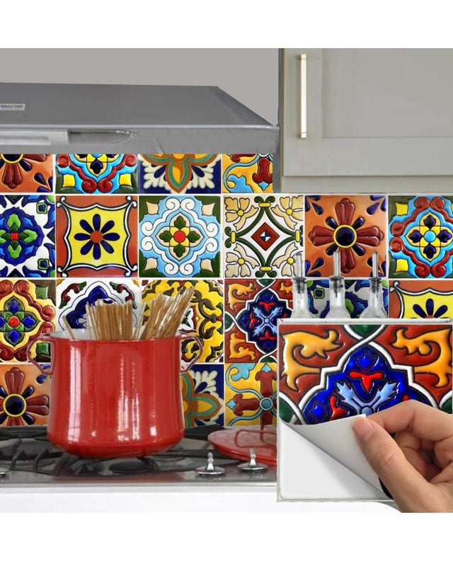 Pack of 12 - 3D Embossed Truck Art Themed Tiles Stickers - Techmanistan
