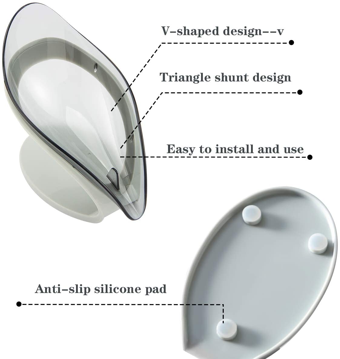 Pack of 2 - Random Color Smart Soap Holder, Leaf Soap Holder Plastic Soap Dispenser Base Leaf Shaped Self Draining Plastic Soap Holder V Shaped Soap Dish Soap Case Drainage Soap Base for Shower Bathroom Kitchen My Store