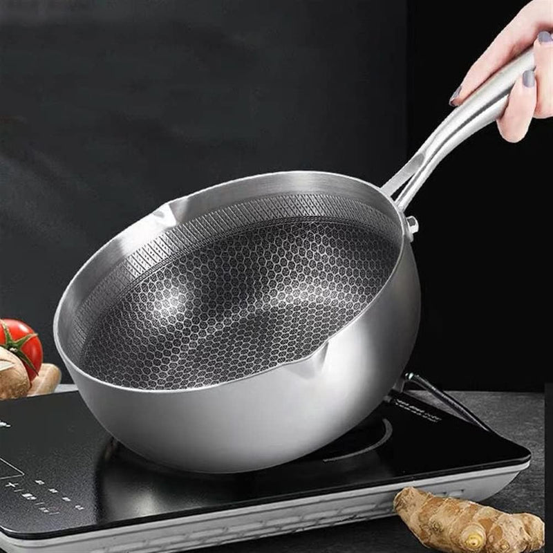 Honeycomb Print Laser Coated Nonstick Steel Soup Pot With Lid