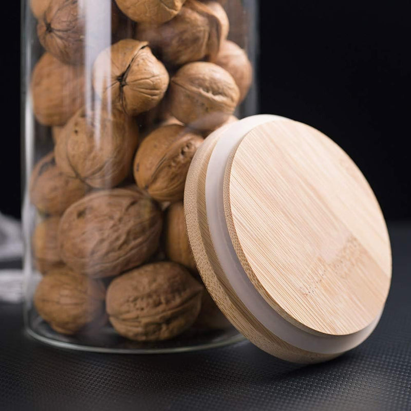 Pack of 6 - 250ml Airtight Glass Jar with Bamboo Lid
