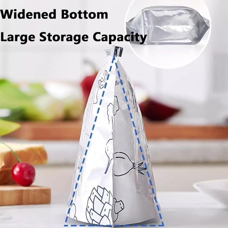 Reusable Aluminium Foil Food Storage Bags with Zip Lock — 10 Piece