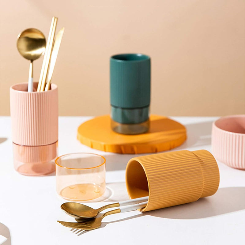 Self Draining Ceramic Chopsticks Cutlery Holder Techmanistan