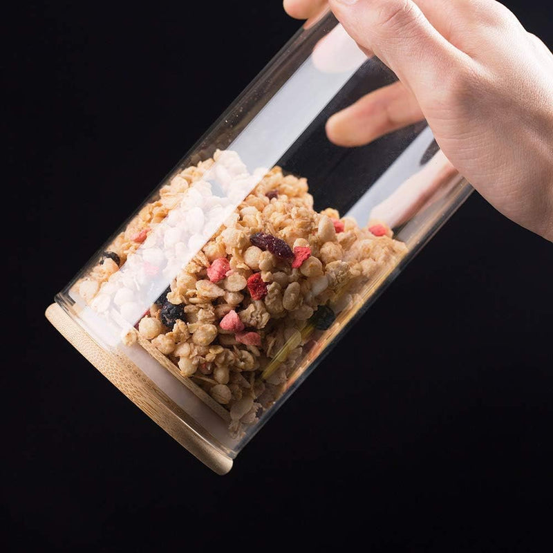 Pack of 3 - 250ml Airtight Glass Jar with Bamboo Lid