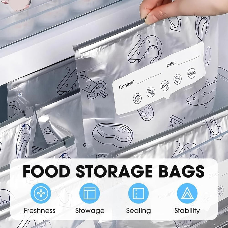 Reusable Aluminium Foil Food Storage Bags with Zip Lock — 10 Piece