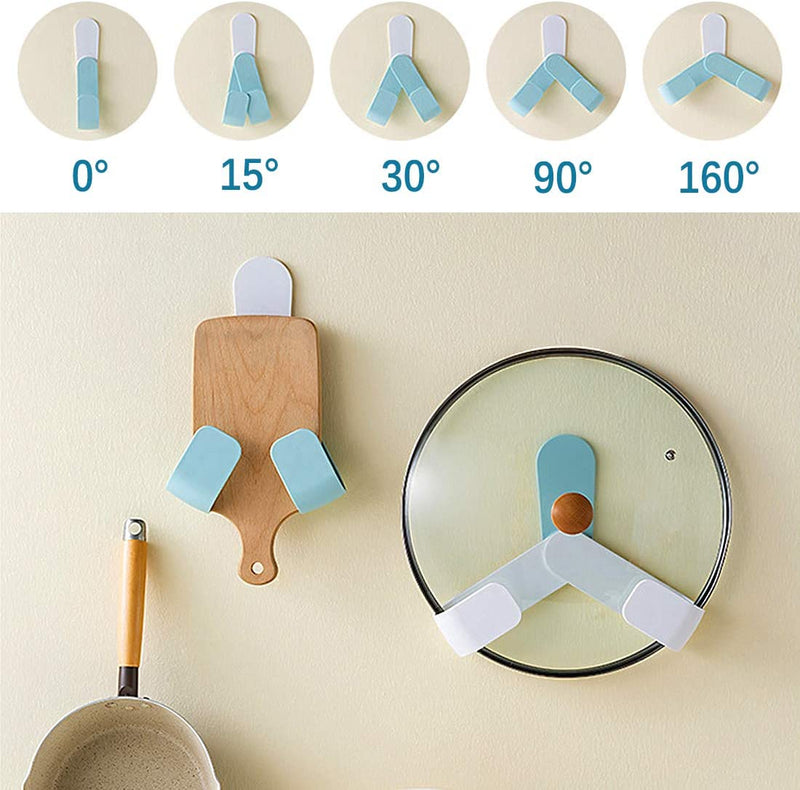 Self Adhesive No Punch Wall Mounted Pot Lid Holder, 160° Rotatable Pot Lid Stand My Store