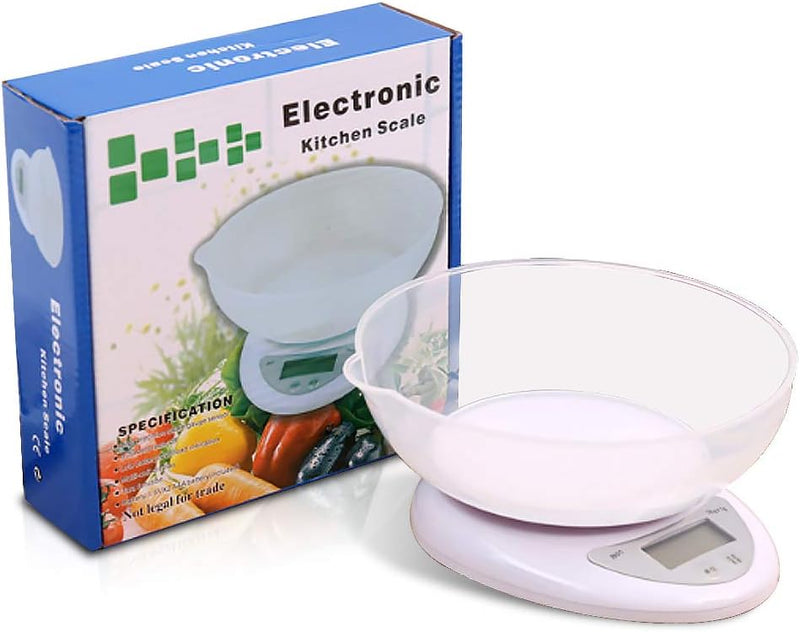 Electronic Kitchen Scale with Removable Bowl, 5 kg