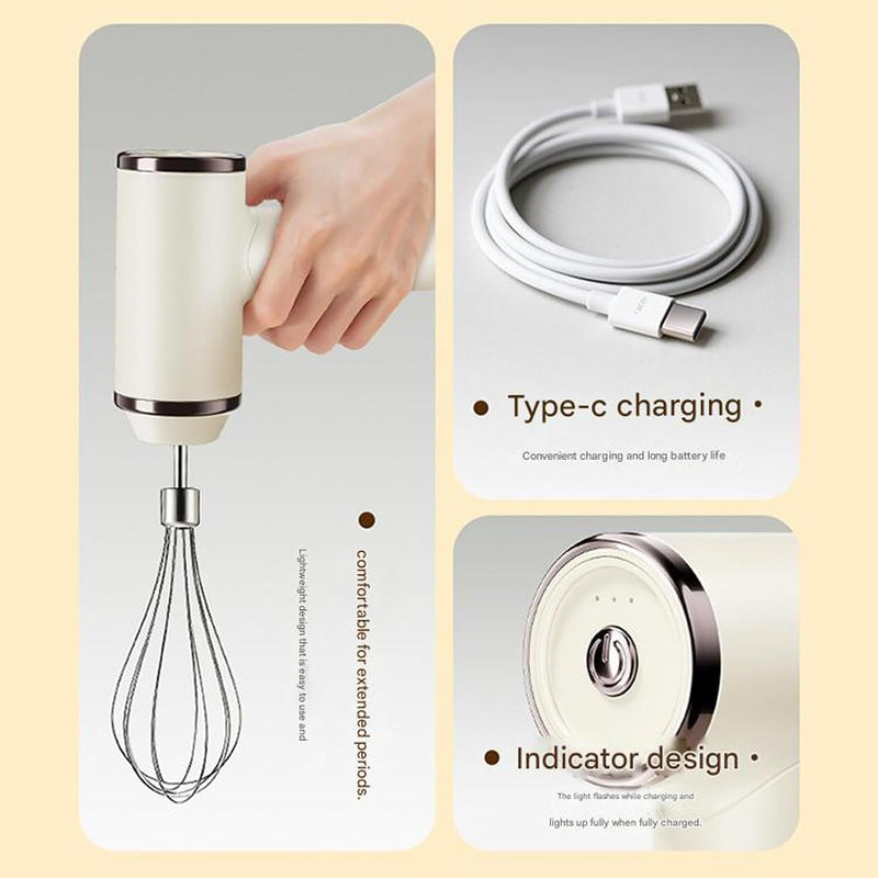 Wireless Egg Beater with 2 Different Attachments