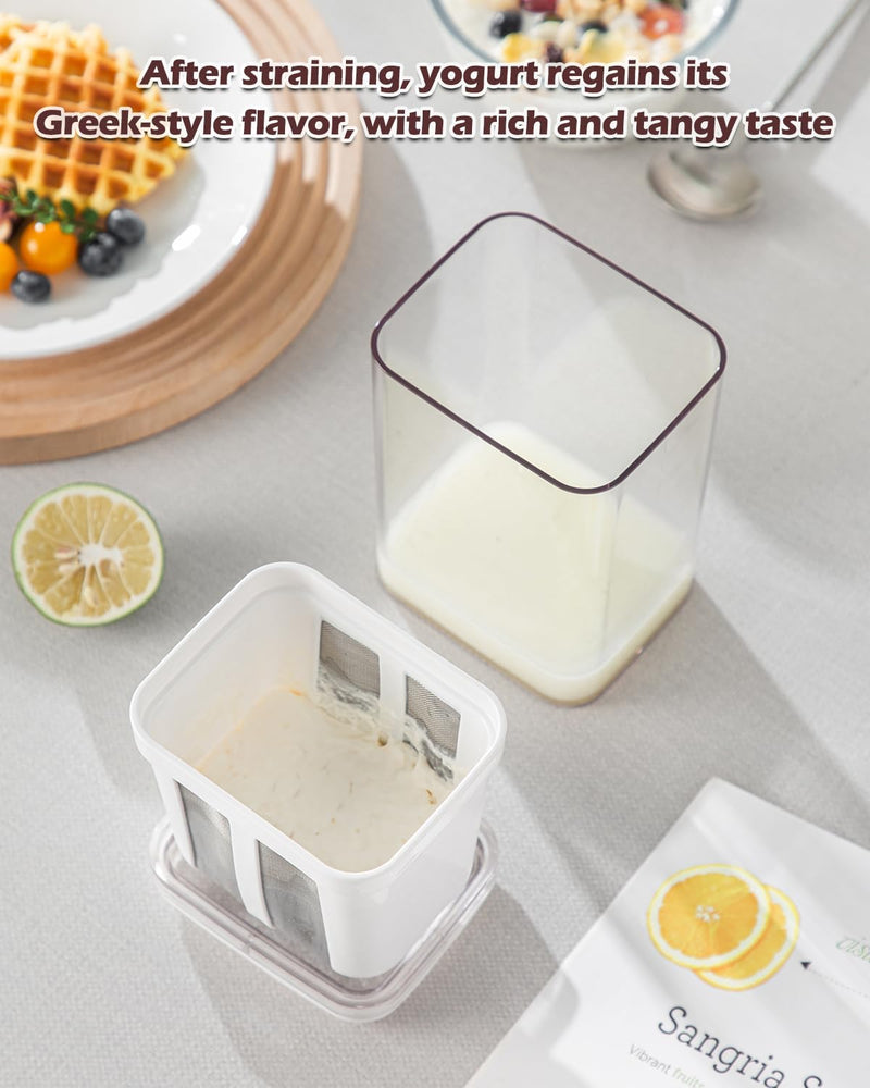 Fine Mesh Stainless Steel Yogurt Strainer with Lid