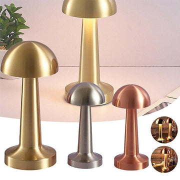 Rechargeable Wireless Mushroom Aluminum Cordless Industrial LED Table Lamp