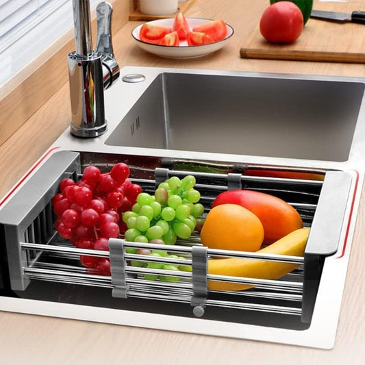 Retractable Stainless Steel Dish Drainer – Adjustable Over Sink Drying Rack