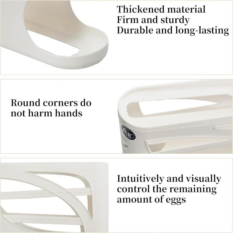 4Tier Eggs Dispenser, Egg Rolling Fridge Organizer