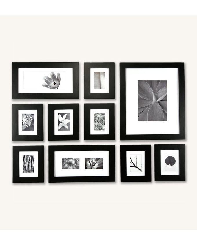 Pack of 10 - Photo Frames Collage Wall Hanging Wall Decor Set - Black My Store
